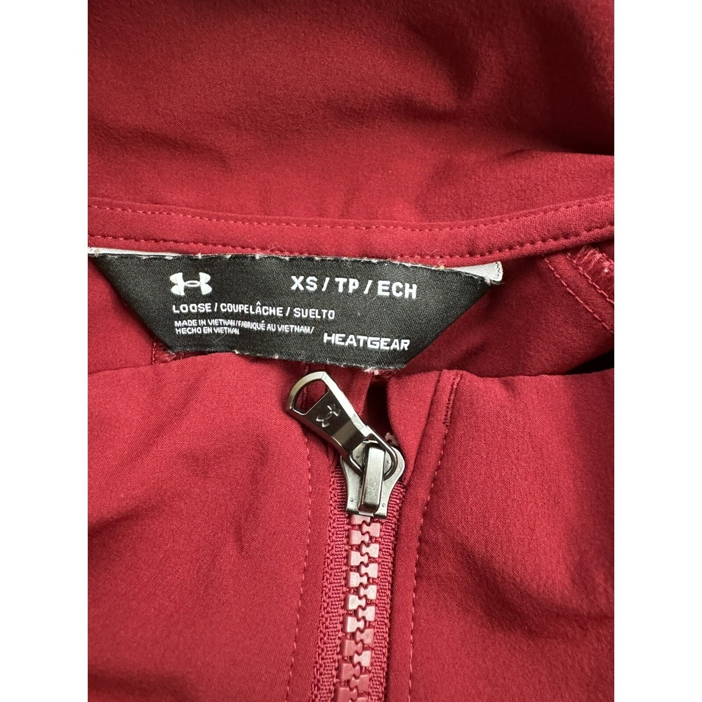 Under Armour Jacket Women's Size XS Golf Full Zip Burgundy Lightweight - Picture 9 of 9